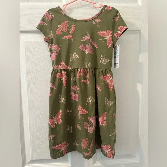 Carter's Kid Girls Floral Jersey Dress 6-6x Green